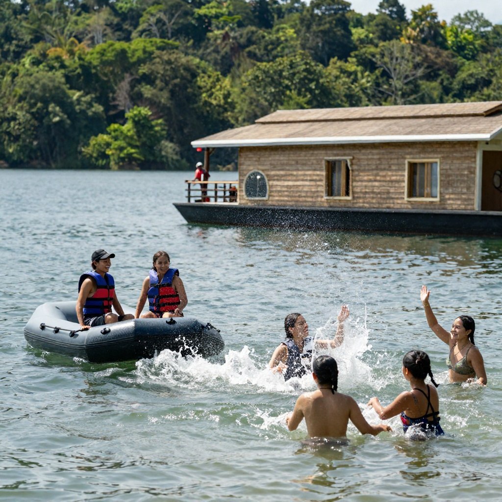 Guests enjoying water activities