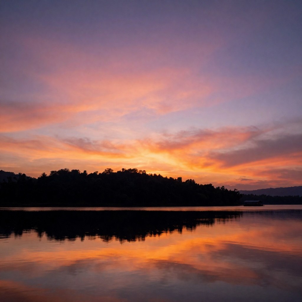 Sunset over Temenggor Lake
